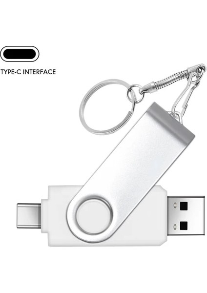 Beyaz Type-C 16GB Metal Otg 2 In 1 Kalem Sürücü 64GB Mikro USB Bellek Çubuğu 32GB Pendrive 16GB Type-C Adaptör USB Flash 8gb Cle USB Flash Sürücü 4gb (Yurt Dışından)