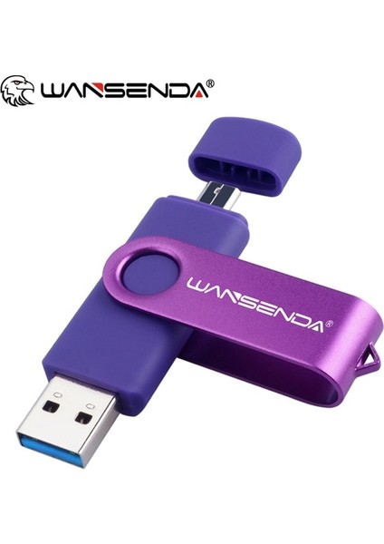 Mor 8gb Wansenda USB 3.0 USB Flash Sürücü Otg Kalem Sürücü 8gb 16GB 32GB 64GB 256GB Pendrive USB 3.0 128GB Mikro Memory Stick Flash Sürücü (Yurt Dışından)