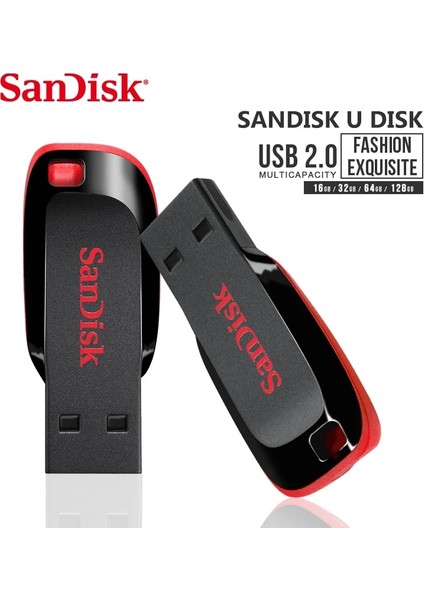 64GB Sandisk SDCZ50 Mini USB Flash Sürücü 128GB 64GB 32GB 16GB 8gb Pendrive Usb2.0 Flash Sürücü Kalem Sürücü Hafıza Çubuğu Diski (Yurt Dışından)