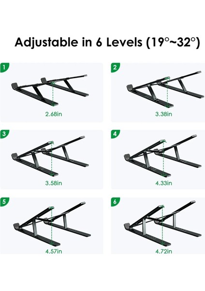 Uzay-Gri Urgrico Tablet Için Ayarlanabilir Dizüstü Bilgisayar Standı Dizüstü Standı MacBook Için Katlanabilir Alüminyum Dizüstü Bilgisayar Tutucu Hp Dell (Yurt Dışından) indirimleri