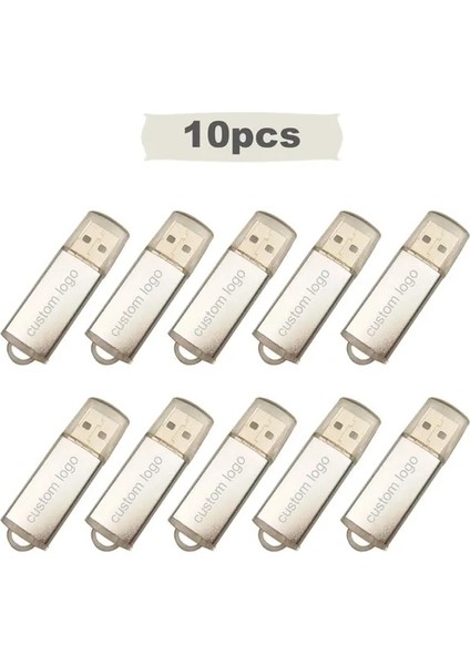 Beyaz USB 2.0 8 GB x 10 Adet 10 Adet/grup USB Sopa Mini Kalem Sürücü USB Flash Sürücüler 128 GB Pendrive 64GB 32GB 16GB Metal Disk Cle USB Ücretsiz Özel Logo (Yurt Dışından)