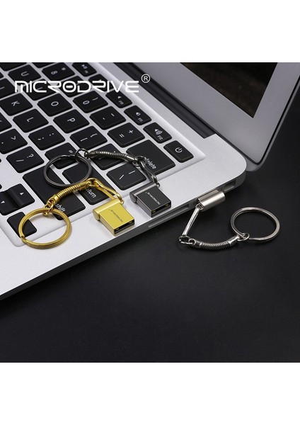 Siyah 64GB Süper Mini Metal Pendrive 32GB Yüksek Hızlı USB Flash Sürücü Cle USB Stick 64GB 128GB Flash Bellek Flash USB Anahtarlık ile (Yurt Dışından) fırsatları