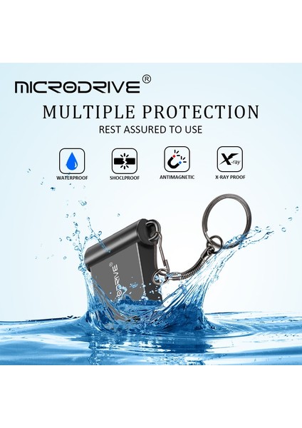 Siyah 64GB Süper Mini Metal Pendrive 32GB Yüksek Hızlı USB Flash Sürücü Cle USB Stick 64GB 128GB Flash Bellek Flash USB Anahtarlık ile (Yurt Dışından) indirimleri