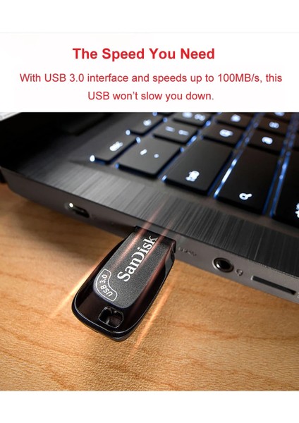 128 GB Sandisk USB 3.0 Flash Disk 128 GB 64 GB 32 GB Mini Anahtar Pendrive Kordon ile Siyah Flashdrive Memory Stick Bilgisayar Için (Yurt Dışından)