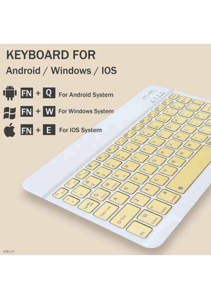 Sarı 1 Bluetooth Klavye Kablosuz Fare Pad Pro 11 2021 12.9 10.5 10.2 Air 4 Huawei Xiaomi Için Iso Için: Android Windows Klavye (Yurt Dışından)