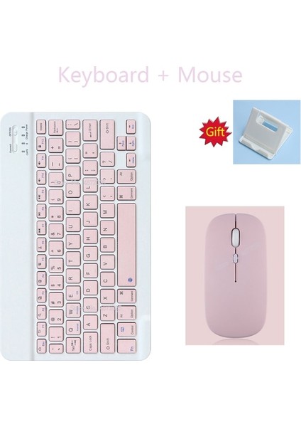 Pembe C Kablosuz Klavye ipad Tablet Için Huawei Lenovo Bluetooth Uyumlu Klavye ve Kablosuz Fare Samsung Xiaomi Android Için (Yurt Dışından)