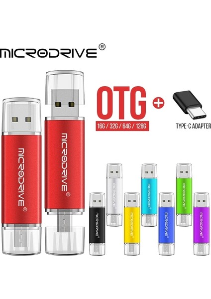 Gümüş 128GB Otg 3 In 1 Pendrive 128GB 64GB Cle USB Bellek 32GB 16GB Kalem Sürücü 8gb 4gb Flash USB Kalem C Tipi Anahtar USB Flash Stick Iş Hediye (Yurt Dışından)