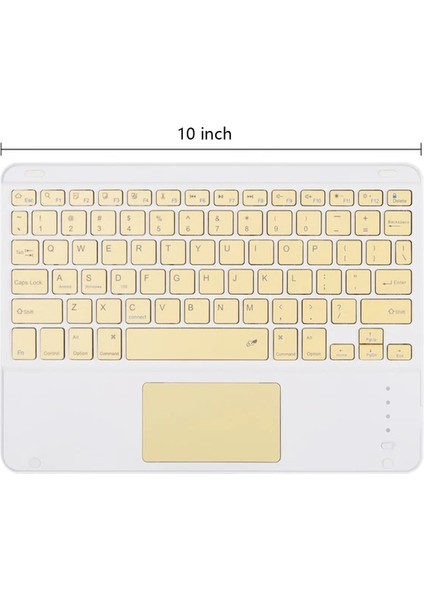 Sarı-10 Inç Touchpad Kablosuz Bluetooth Klavye Ipad iPhone Samsung Huawei Xiaomi Tablet Cep Telefonu Pc Bilgisayar Için Taşınabilir Mını Tuş Takımı (Yurt Dışından)