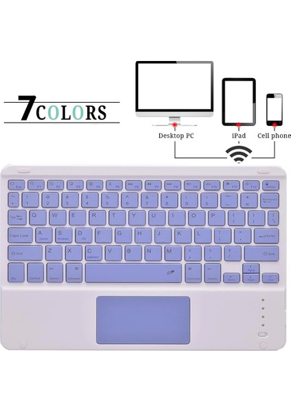 Sarı-10 Inç Touchpad Kablosuz Bluetooth Klavye Ipad iPhone Samsung Huawei Xiaomi Tablet Cep Telefonu Pc Bilgisayar Için Taşınabilir Mını Tuş Takımı (Yurt Dışından)