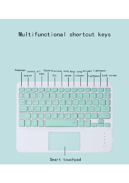 Sarı-10 Inç Touchpad Kablosuz Bluetooth Klavye Ipad iPhone Samsung Huawei Xiaomi Tablet Cep Telefonu Pc Bilgisayar Için Taşınabilir Mını Tuş Takımı (Yurt Dışından)