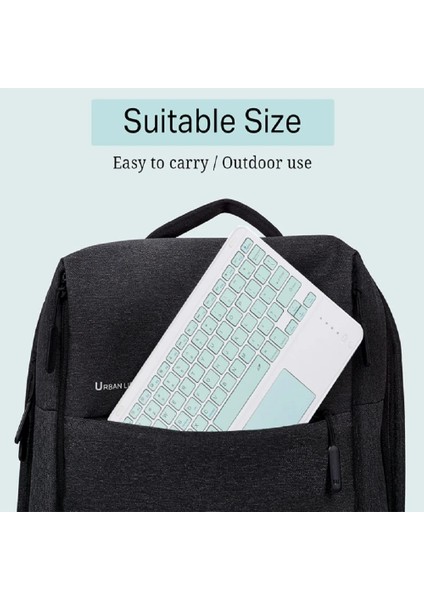 Sarı-10 Inç Touchpad Kablosuz Bluetooth Klavye Ipad iPhone Samsung Huawei Xiaomi Tablet Cep Telefonu Pc Bilgisayar Için Taşınabilir Mını Tuş Takımı (Yurt Dışından)
