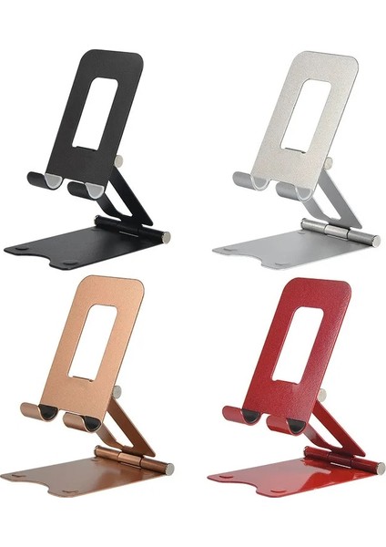 Çift Kat Altın Metal Masaüstü Tablet Tutucu Masa Mobil Katlanabilir Uzatın Destek Masası IPhone IPad Için Cep Telefonu Tutucu Standı Ayarlanabilir Standlar (Yurt Dışından)