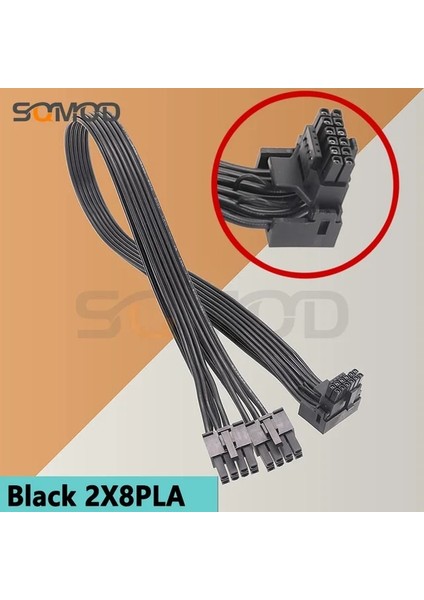 Siyah 2X8PLA 50CM Yeni 2 * Cpu 8-Pin'den 16 Pin'e 3* Cpu 8-Pin Erkek Pcı-E 5.0 12VHPWR Rtx 4090 Corsair Psu 16AWG 600W Adaptör Kablosu (Yurt Dışından)