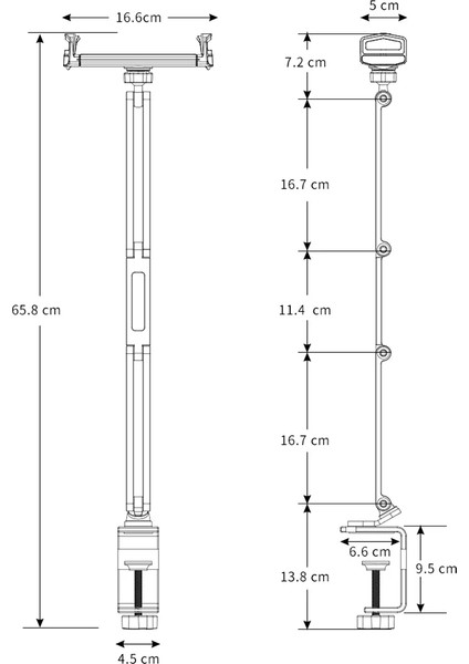 P60 Gri Masaüstü Ayarlanabilir Uzun Kol Katlanabilir Tablet Standı Alüminyum Cep Telefonu Tutucu Çok Açılı Rotasyon 4-13 '' Yatak Masası iPad Standı (Yurt Dışından)