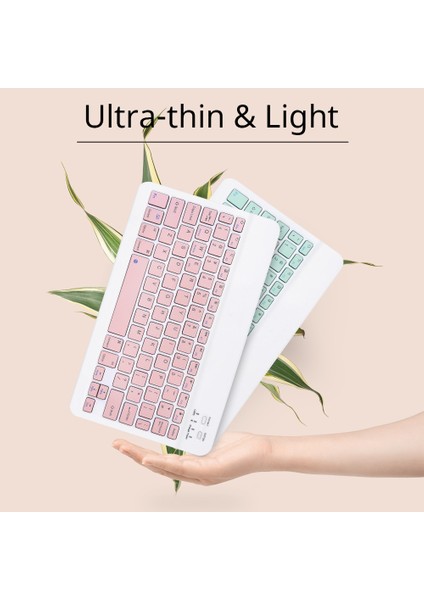 Yeşil-Hayır Fare Bluetooth Klavye iPad Xiaomi Samsung Huawei Tablet Dizüstü Ios Android Rusça Arapça Kore Taşınabilir Kablosuz Klavye (Yurt Dışından) fiyatları