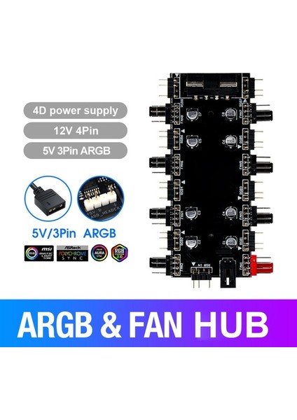 5V 3pın 4d 12V 4pin Rgb 5V 3 Pin Argb Kablo Ayırıcı Hub Sata/4d Powered Uzatma Kablosu Adaptörü LED Şerit Işık Pc Rgb Fan Soğutucu Kontrolü (Yurt Dışından)