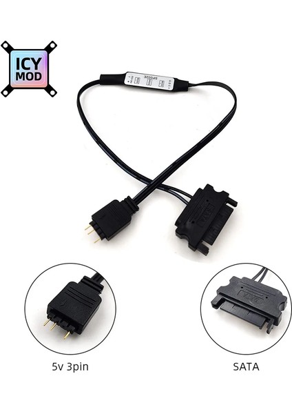 5V3PIN-MOLEX Argb Manuel Denetleyici 5V3PIN Molex Güç Kaynağına Sata Dönüştürücü Işık Arayüzünü Ayarlayın 12V4PIN Adaptörü Rgb Aura Pc Mod (Yurt Dışından)