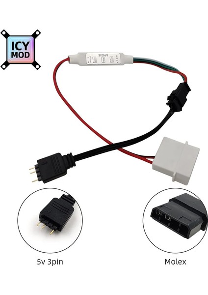 5V3PIN-MOLEX Argb Manuel Denetleyici 5V3PIN Molex Güç Kaynağına Sata Dönüştürücü Işık Arayüzünü Ayarlayın 12V4PIN Adaptörü Rgb Aura Pc Mod (Yurt Dışından)