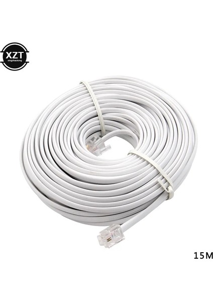 15M 15M/12M/9M/6M/3M RJ11 Erkek 6P2C Modüler Telefon Telefon Kabloları Uzatma Kablosu Tel (Yurt Dışından)