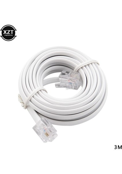 15M 15M/12M/9M/6M/3M RJ11 Erkek 6P2C Modüler Telefon Telefon Kabloları Uzatma Kablosu Tel (Yurt Dışından)