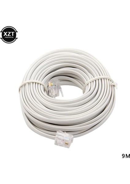 15M 15M/12M/9M/6M/3M RJ11 Erkek 6P2C Modüler Telefon Telefon Kabloları Uzatma Kablosu Tel (Yurt Dışından)