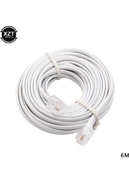 15M 15M/12M/9M/6M/3M RJ11 Erkek 6P2C Modüler Telefon Telefon Kabloları Uzatma Kablosu Tel (Yurt Dışından)
