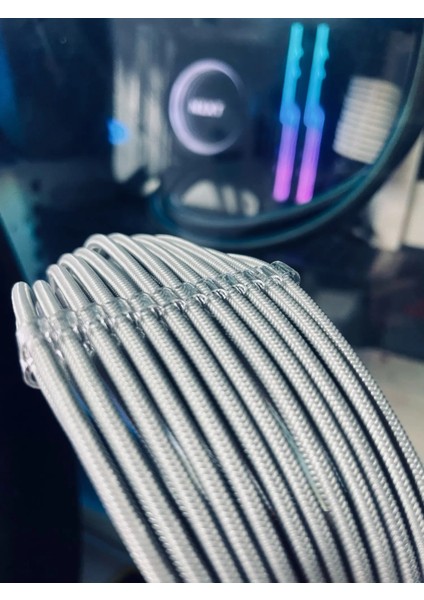 Sky Bule 30CM Ukyee Psu Güç Kaynağı Uzatma Kablosu Naylon Örgülü Atx 24PIN Pcie Çift Üçlü 8-Pin 6+2pin Kablo 24-Pin Anakart Uzatma (Yurt Dışından)