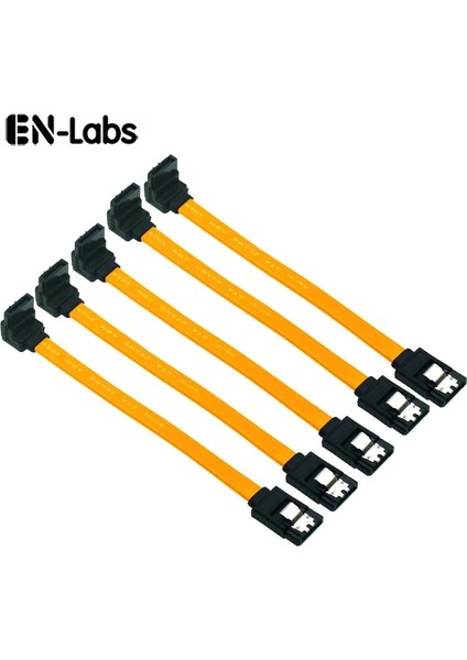 Düz Siyah 10 cm 5 Adet 10 cm Sata 3.0 Sabit Sürücü 6 Gb/s Seri Ata Veri Kablosu 90 Açılı 180 Konektör Sata3 Sataııı 6 Gbps Sabit Disk, SSD Adaptörü (Yurt Dışından)