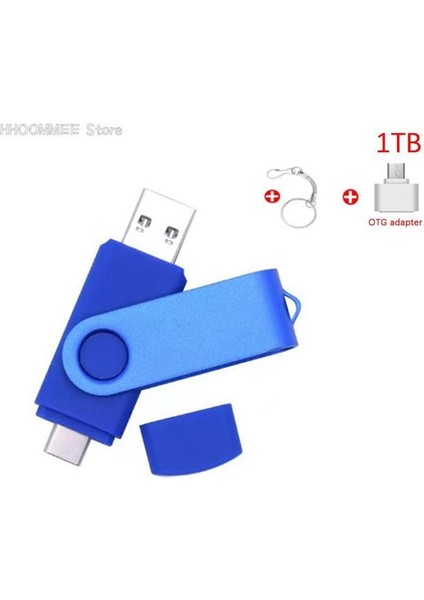 Resim Olarak Tip C USB Flash Sürücü Otg Kalem Sürücü USB Sopa 2'si 1 Arada Yüksek Hızlı Pendrive Harici Depolama Memory Stick Hediye Anahtarlık 1 Tb / 2 Tb (Yurt Dışından)