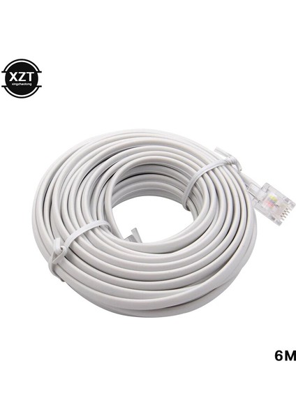15M 30M/15M/12M/9M/6M/3M RJ11 6P4C Telefon Uzatma Kablosu Konektörü Sıcak Satış (Yurt Dışından)