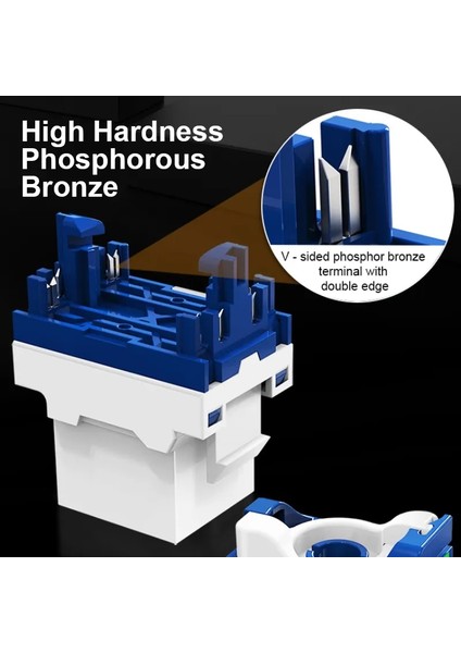 CAT6A 5 Adet Omay RJ45 Keystone Jack, Cat6 CAT5E CAT6A Aracı Ücretsiz Kendinden Kilitleme Modülü Adaptörü Hiçbir Punch-Down Aracı Bağlantı Elemanları (Yurt Dışından)