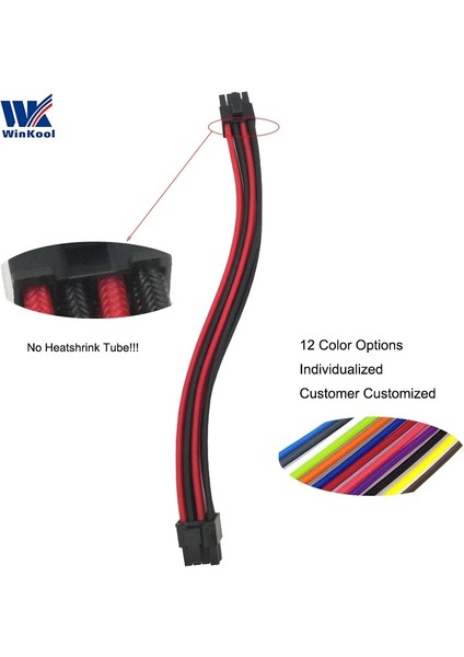 Kırmızı 300MM Winkool Modüler Psu Bireysel Pcı-E 8pin (6+2p) Erkek Tipi 3/4 Kollu Kablo Yalnızca Corsair Psu Sf Serisi Için (Yurt Dışından)