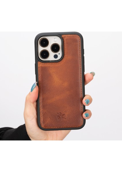 Apple iPhone 15 Pro Max Lucca Deri Arka Telefon Kılıfı