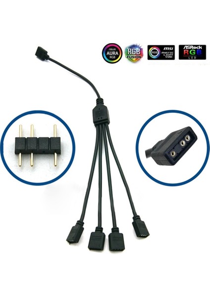 Anakart Rgb Sync Splitter 5 V 3pin Argb Sync Hub Transfer Uzatma Kablosu M/b Asus Gıgabyte Msı 1 Ila 4 Güç Splitter (Yurt Dışından) modelleri