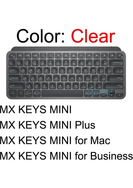 Clear-Mx Anahtarları Mını Klavye Kapak Için Mx Anahtarları Artı Mac Için Logitech Için Logi Kablosuz Koruyucu Koruyucu Cilt Temizle Silikon Kılıf Aksesuarları (Yurt Dışından)