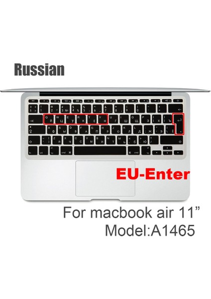 A1708 A1534 Ab Rus Euus-Enter Klavye Kapak Koruyucu Macbook Pro 13AIR 11 12 15 Dokunmatik Çubuk Modeli A1706/A1466 A1707/A1990/A2289/A1534 (Yurt Dışından)