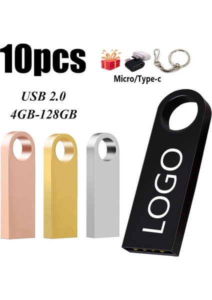 Black-C3 2gb 10PCS Ücretsiz Özel Logo USB Flash Sürücü 4gb 8gb 2.0 Yüksek Hızlı Kalem Sürücü 16GB 32GB 64GB 128GB Pendrive Metal USB Stickler Anahtarlı (Yurt Dışından) fiyatları