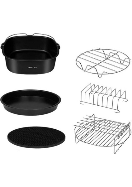 6'lı Hava Fritöz Aksesuar Seti 9 Inç (22 Cm) Philips Xxl HD9630, HD9650, HD9867 ile Uyumlu (Yurt Dışından)