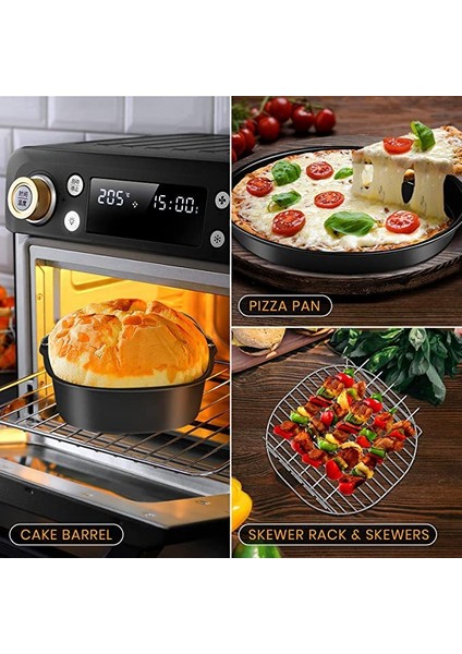 6'lı Hava Fritöz Aksesuar Seti 9 Inç (22 Cm) Philips Xxl HD9630, HD9650, HD9867 ile Uyumlu (Yurt Dışından)