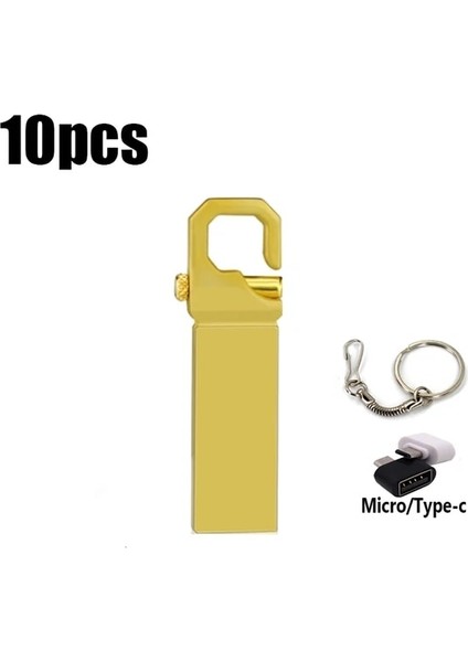 Gold-C8 1 GB 10 Adet Ücretsiz Özel Logo USB Flash Sürücü 4 GB 8 GB 2.0 Yüksek Hızlı Kalem Sürücü 16 GB 32 GB 64 GB 128 GB Pendrive Metal Anahtarlı USB Çubukları (Yurt Dışından)