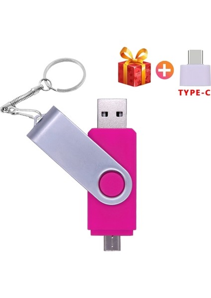 Rose 128GB USB 2.0 Flash Sürücü Akıllı Telefon Otg 4gb 8gb 16GB 32GB 64GB Pendrive 3 In 1 USB Memory Stick Flash Sürücü (10 Adetten Fazla Ücretsiz Logo) (Yurt Dışından)