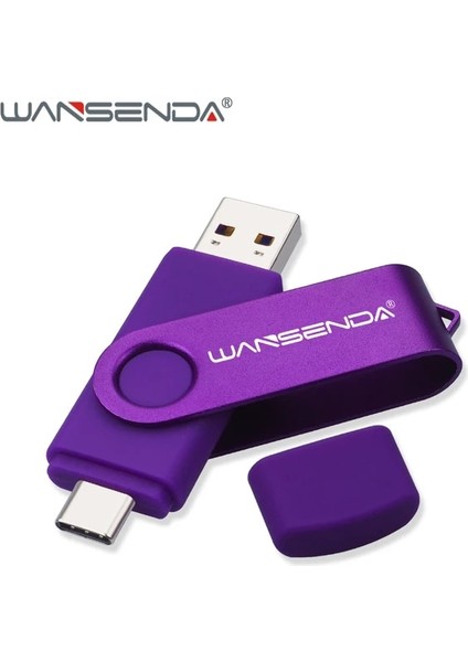 Mor 32GB Wansenda USB Flash Sürücü 512GB 256GB USB 3.0 Kalem Sürücü 128GB Type C Android/pc Için Cle USB Bellek 64GB Pendrive 32GB Memoria USB (Yurt Dışından)