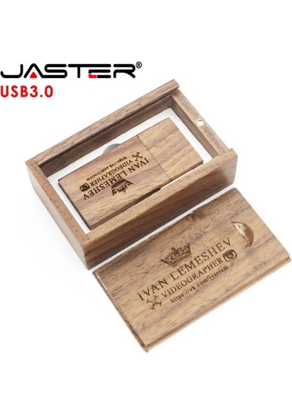 Gül 64GB Jaster USB 3.0 Ahşap Flash Sürücü Pendrive Memory Stick + Hediye Kutusu 4gb 8gb 16GB 32GB 64GB U Disk Düğün Hediyesi Ücretsiz Özel Logo (Yurt Dışından)