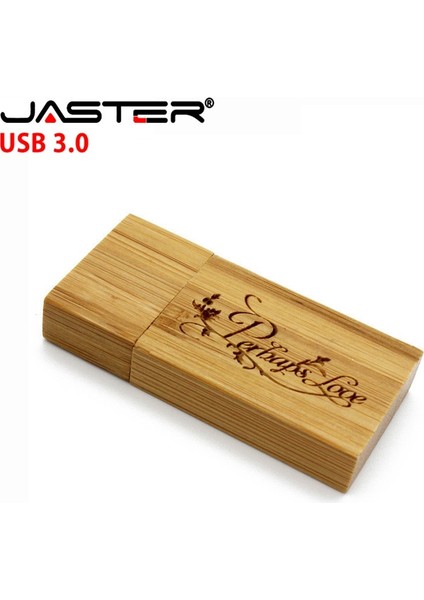 Gül 64GB Jaster USB 3.0 Ahşap Flash Sürücü Pendrive Memory Stick + Hediye Kutusu 4gb 8gb 16GB 32GB 64GB U Disk Düğün Hediyesi Ücretsiz Özel Logo (Yurt Dışından)