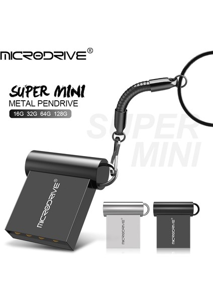 Gümüş 128 GB Mini USB Flash Sürücü Kalem Sürücü USB 2.0 Pendrive 64 GB 32 GB 16 GB Anahtarlık ile Flash Bellek Çubuğu 128 GB U Disk Yaratıcı Hediyeler (Yurt Dışından) indirimleri