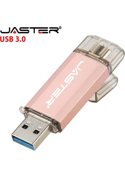 Pembe 64GB Jaster 2'si 1 Arada USB Flash Sürücü Yüksek Hızlı Tip-C 3.0 4gb 8gb 16GB 32GB 64GB 128GB Ücretsiz Özel Logo Iş Hediyesi Memory Stick (Yurt Dışından) modelleri
