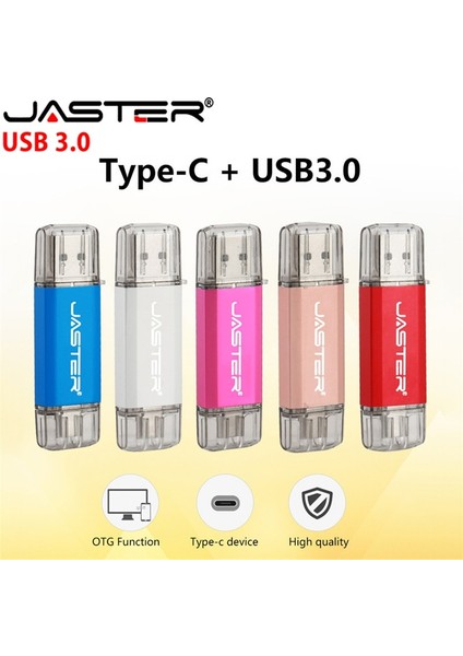 Pembe 64GB Jaster 2'si 1 Arada USB Flash Sürücü Yüksek Hızlı Tip-C 3.0 4gb 8gb 16GB 32GB 64GB 128GB Ücretsiz Özel Logo Iş Hediyesi Memory Stick (Yurt Dışından) fırsatları