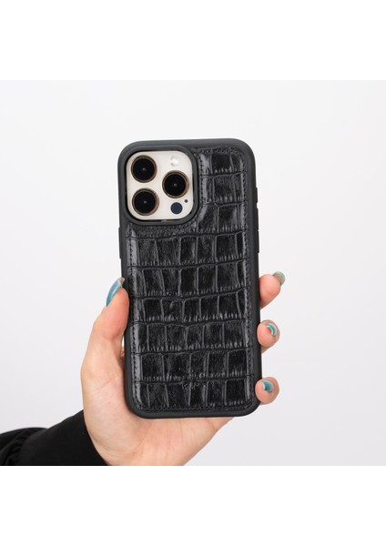 Apple iPhone 15 Pro Max Lucca Deri Arka Telefon Kılıfı