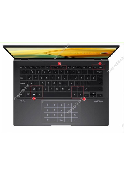 Fadepink Silikon Laptop Klavye Kapak Cilt 2022 Asus Zenbook 14 OLED 2022 UX3402 UX3402ZA UM3402YA UM3402 Ya Ux UM3402 Za (Yurt Dışından)