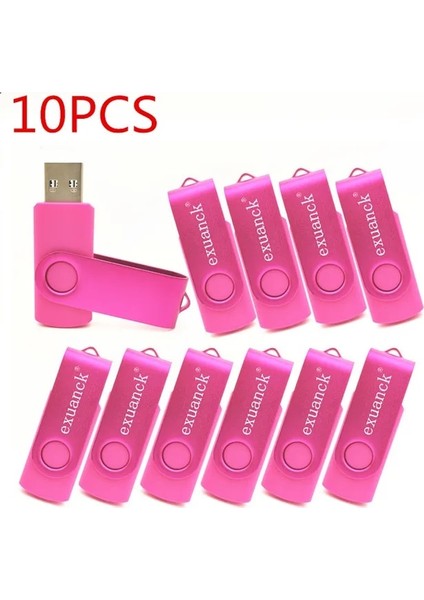 Pembe 16GB 10 Adet/grup 2.0 USB Flash Kalem Sürücü Metal + Plastik Renkli USB Sticks 64GB 128GB 4gb 8gb 16GB 32GB USB Pendrive Özel Logo Ücretsiz (Yurt Dışından)